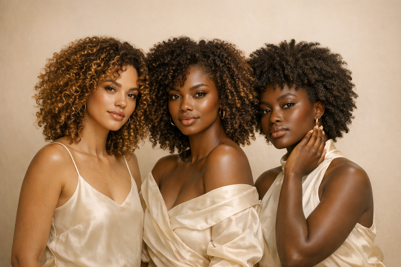 Black Lorien ritual lifestyle - tres mujeres rizos diversos